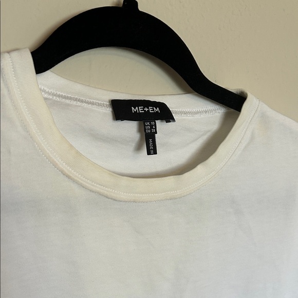 ME+EM Boxy White Long Sleeve Shirt with Pocket - Picture 3 of 6